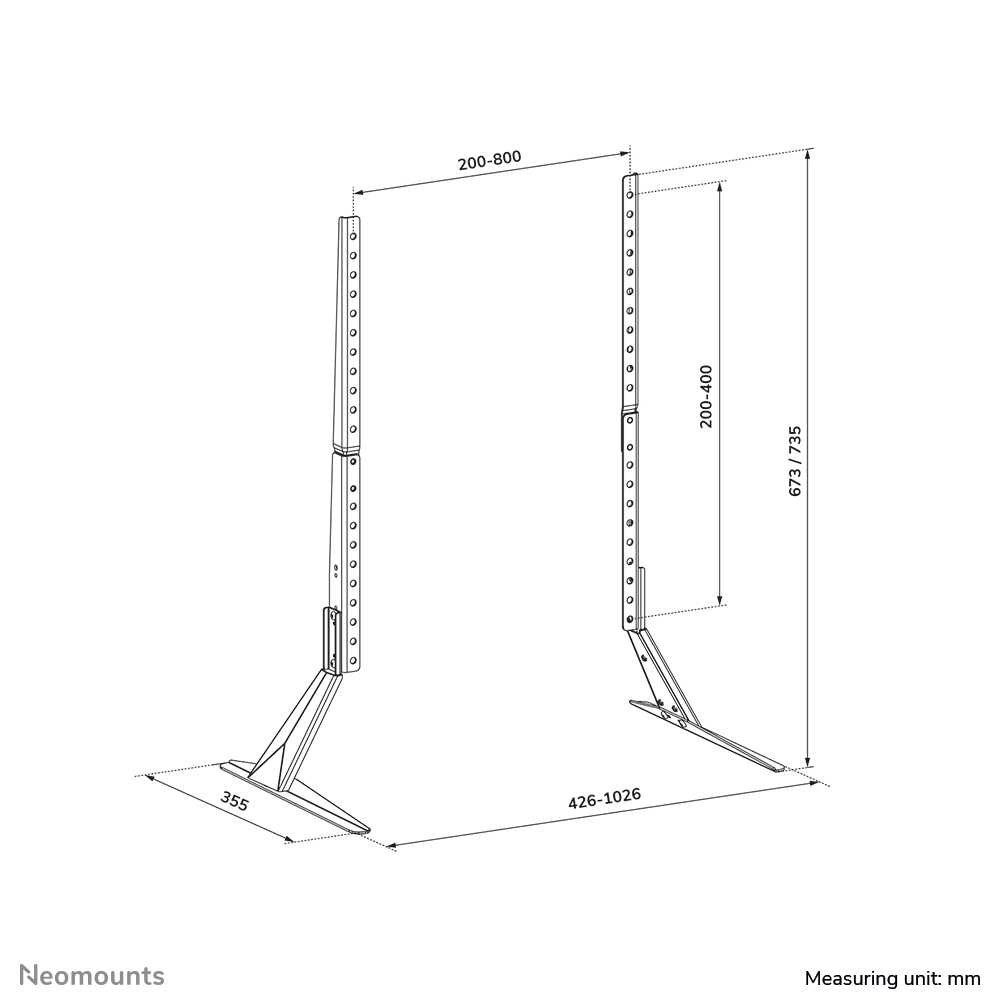 Neomounts DS45-430BL19 Supporto da tavolo per TV 23-75"